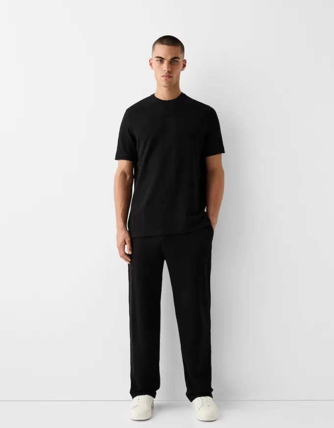 T-shirt testurizzata a maniche corte