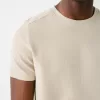 T-shirt testurizzata a maniche corte