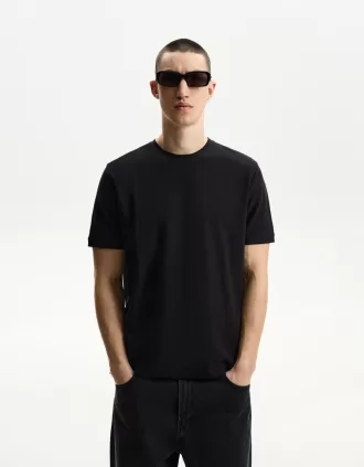 T-shirt testurizzata a maniche corte