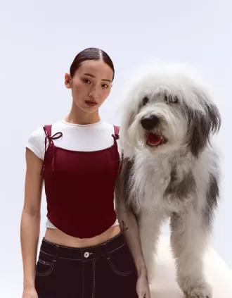 Top a corsetto con fiocchi