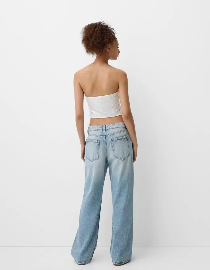 Top a fascia con strass