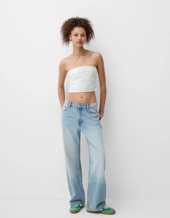 Top a fascia con strass