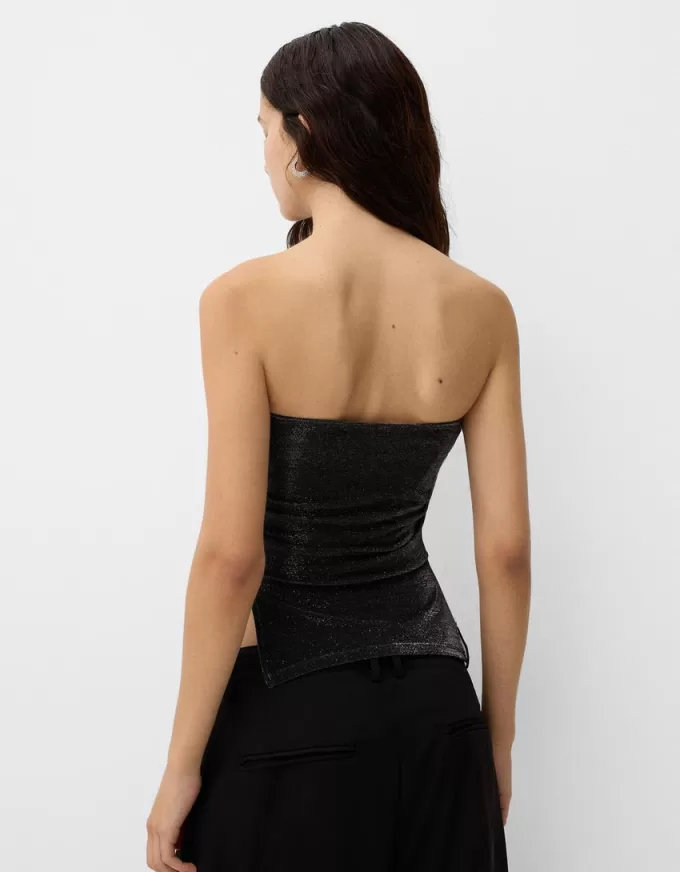 Top a fascia in filo metallico con spacchetti laterali