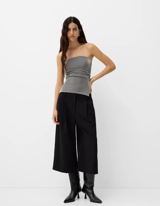 Top a fascia in filo metallico con spacchetti laterali