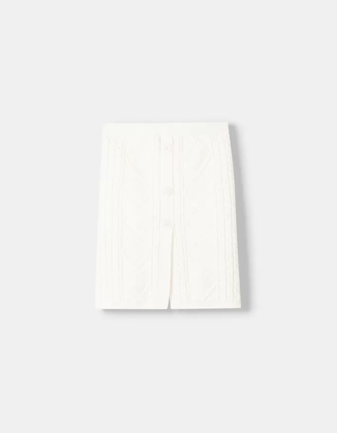 Top a fascia in maglia a trecce