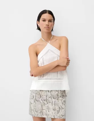 Top all’americana ricamato