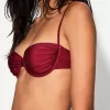Top bikini arricciato bordeaux