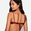 Top bikini arricciato bordeaux