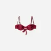 Top bikini arricciato bordeaux