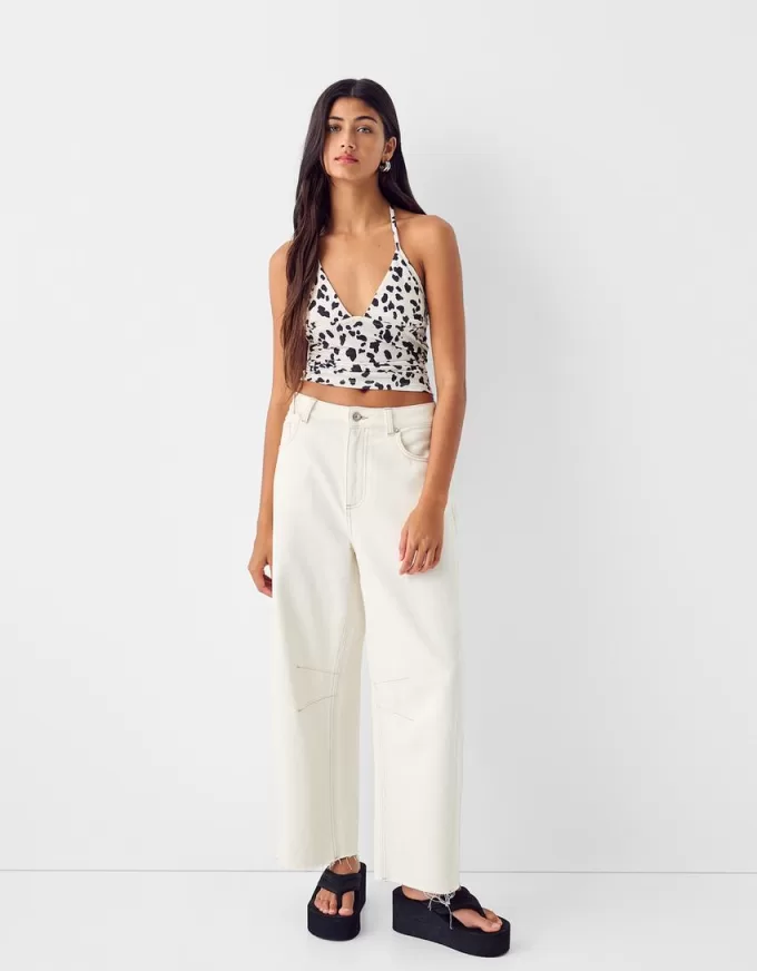 Top con stampa animalier