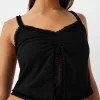 Top in tulle con spalline