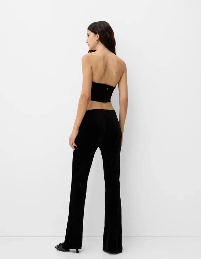 Top in velluto ispirato alla corsetteria