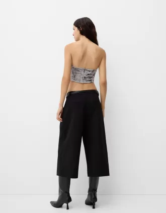 Top in velluto ispirato alla corsetteria