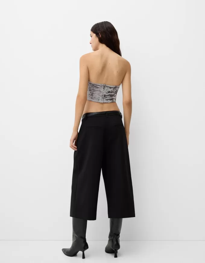 Top in velluto ispirato alla corsetteria