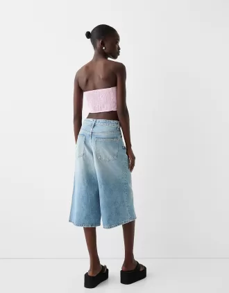 Top sciarpa in misto lino