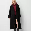 Trench oversize con trama in feltro