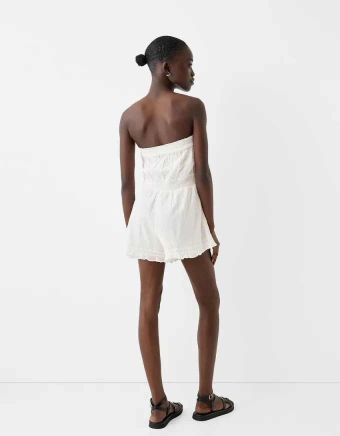 Tutina corta in chiffon di cotone