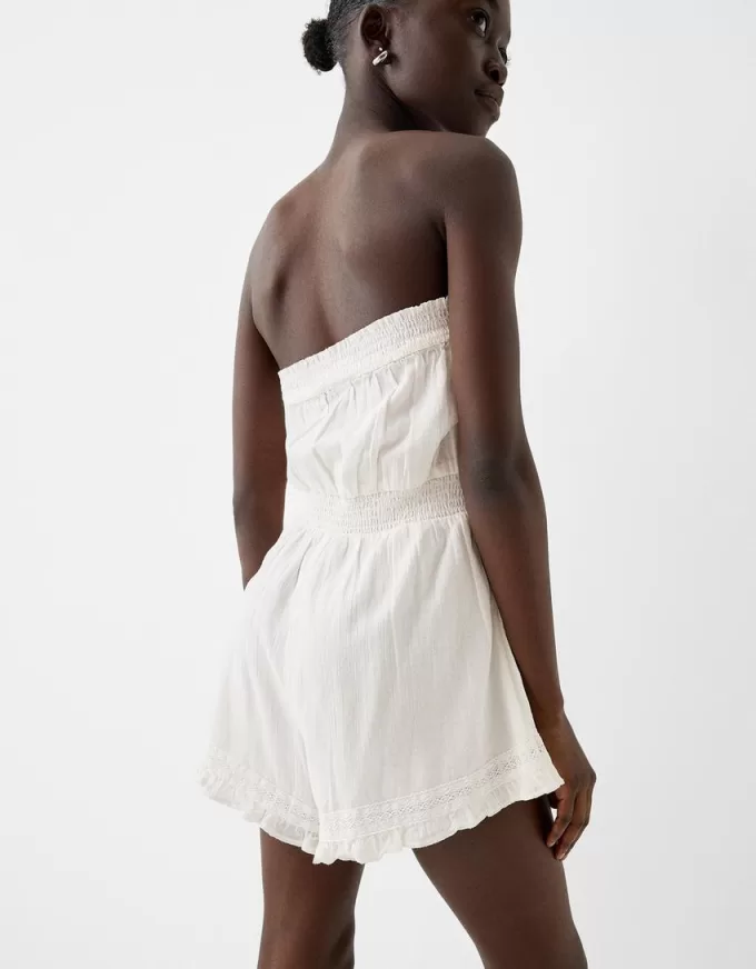 Tutina corta in chiffon di cotone