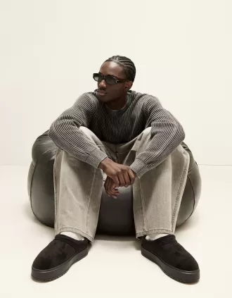 Zoccoli con plateau e fodera in pelliccia sintetica